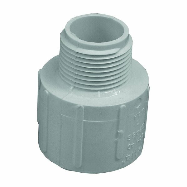 Genova Products LASCO 436132BC Pipe Adapter, 1-1/4 x 1 in, Slip x MIP, PVC, SCH 40 Schedule PVC 02110  0900HA